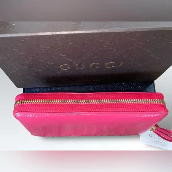 SOLD!!! Stunning Gucci Soho Zip Around Pink Leather Wallet COA and Original Box - Picture 4 of 16
